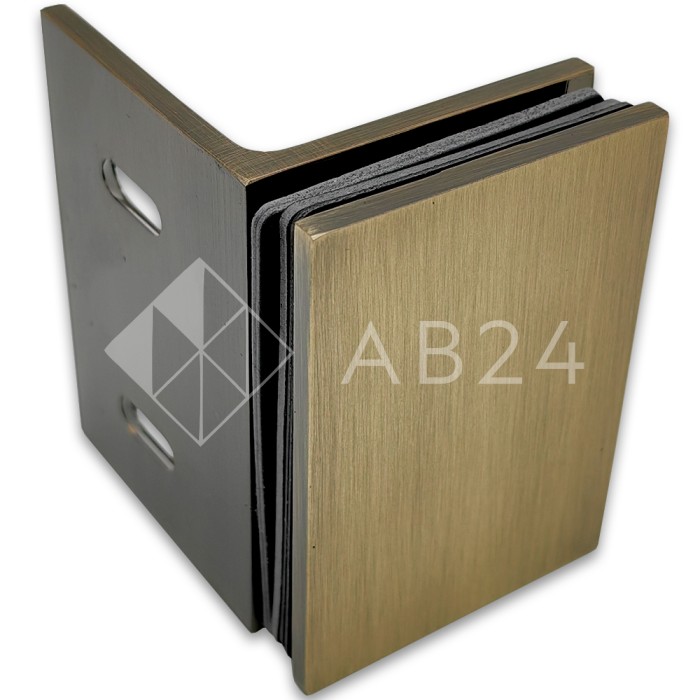 Коннектор для стекла Пегас FDK-132, стекло-стена 90°, 70х50 мм, латунь/бронза