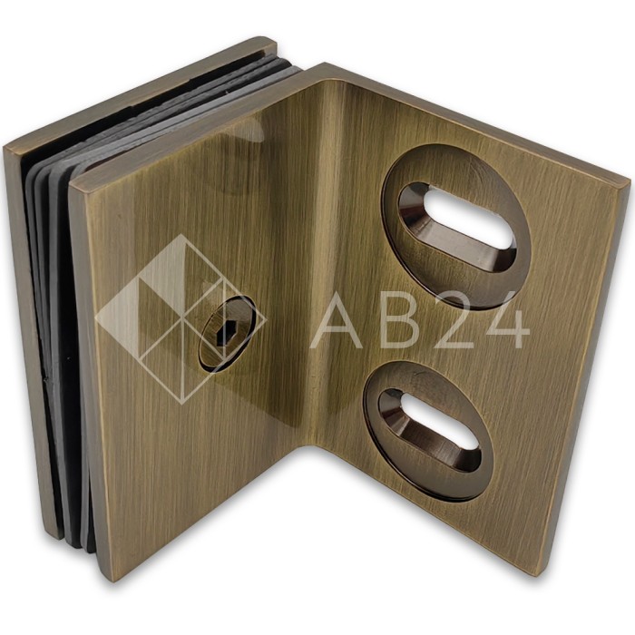 Коннектор для стекла Пегас FDK-132, стекло-стена 90°, 70х50 мм, латунь/бронза