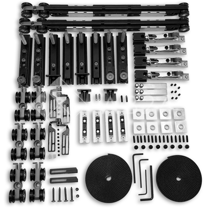 Раздвижная система FDS-18.4 телескопическая для четырех дверей 4+0, черный