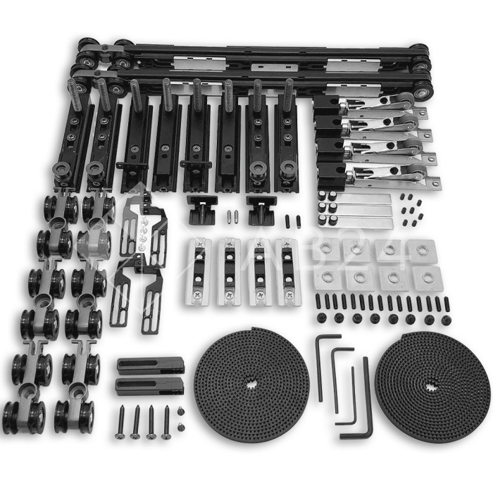 Раздвижная система FDS-18.4 телескопическая для четырех дверей 4+0, черный