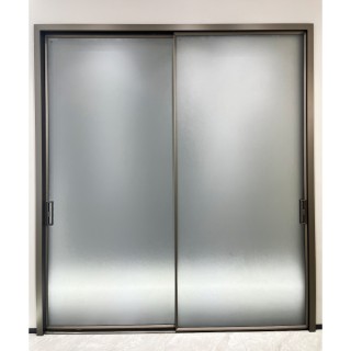 Комплект раздвижной системы DSK-180.2 AL/BL телескоп. на 2 двери (2Т+0) в проем высота 3 м, алюминий/черный