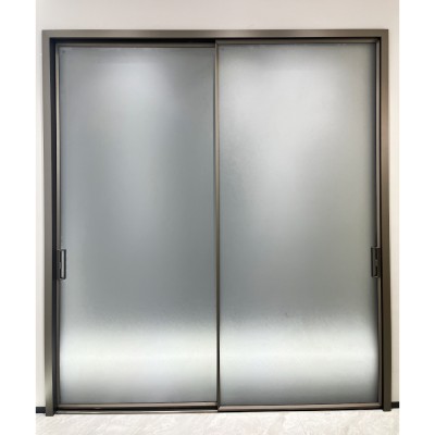 Комплект раздвижной системы DSK-180.2 AL/BL телескоп. на 2 двери (2Т+0) в проем высота 3 м, алюминий/черный