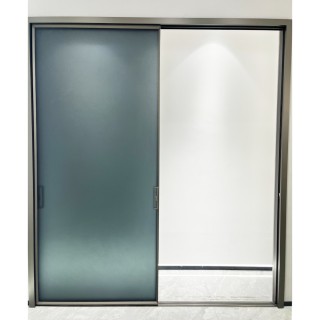 Комплект раздвижной системы DSK-180.2 AL/BL телескоп. на 2 двери (2Т+0) в проем высота 3 м, алюминий/черный