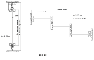 Комплект раздвижной системы DSK-180.2 AL/BL телескоп. на 2 двери (2Т+0) в проем высота 3 м, алюминий/черный