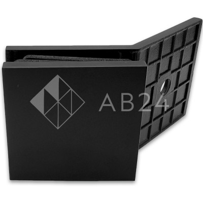 Коннектор для стекла Альфа α FDK-17, стена-стекло 135° с пластиной, нержавейка/черный