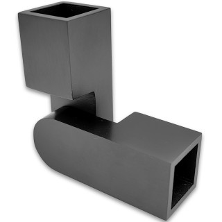 Соединитель FDC-57E трубы 15х15 регулируемый 90°-180° ЭКОНОМ, нержавейка/оружейная сталь