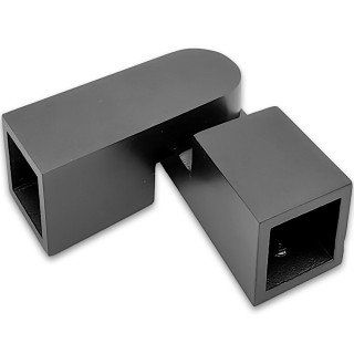 Соединитель FDC-57E трубы 15х15 регулируемый 90°-180° ЭКОНОМ, нержавейка/оружейная сталь