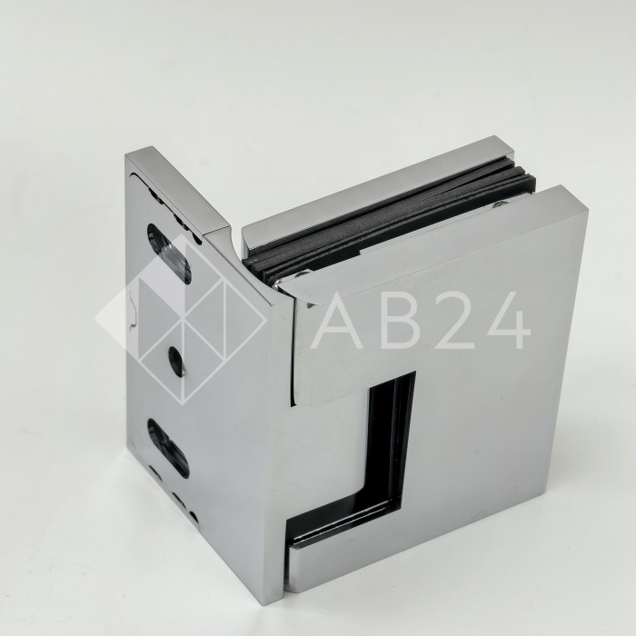 Петля Фурия FDP-240L стена-стекло 90° левая, с подъемным механизмом, латунь/хром