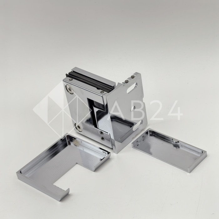 Петля Фурия FDP-240L стена-стекло 90° левая, с подъемным механизмом, латунь/хром