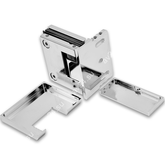 Петля Фурия FDP-240L стена-стекло 90° левая, с подъемным механизмом, латунь/хром