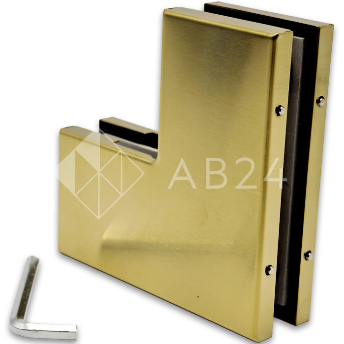 Фитинг угловой, FKF-23 нержавейка/брашированное золото