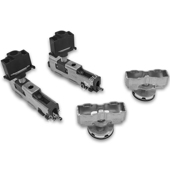 Набор креплений FDS-199 неподвижного стекла без крышки профиля для FDS-19, алюминий/черный