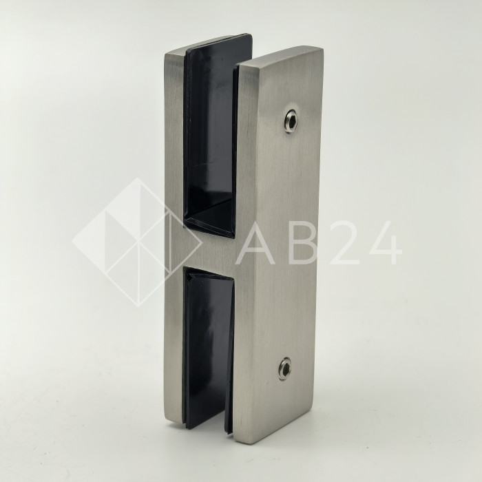 Крепление FKK-204, 98х30 мм стекло-стекло 180°, нержавейка/матовый