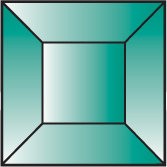 Бевелс AV209 квадрат зеленый 38 х 38 мм