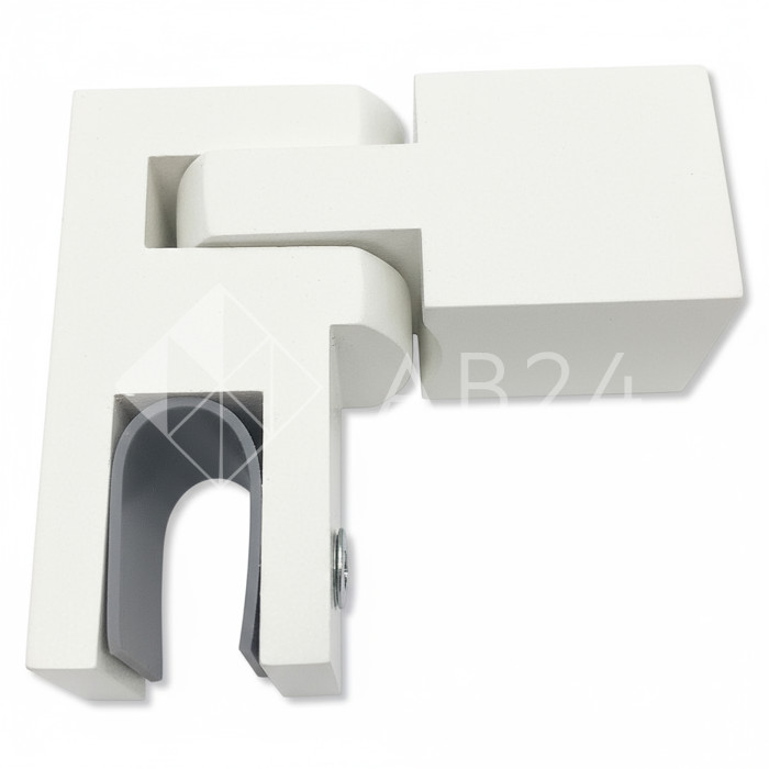 Держатель стекла FDC-52, 15х15 торцевой регулируемый, нержавейка/белый