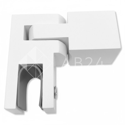 Держатель стекла FDC-52, 15х15 торцевой регулируемый, нержавейка/белый