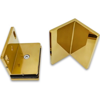 Коннектор для стекла Пегас FDK-131, стекло-стена 90°, 90х55 мм, латунь/золото