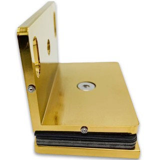 Коннектор для стекла Пегас FDK-131, стекло-стена 90°, 90х55 мм, латунь/золото