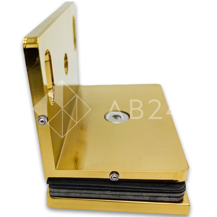 Коннектор для стекла Пегас FDK-131, стекло-стена 90°, 90х55 мм, латунь/золото