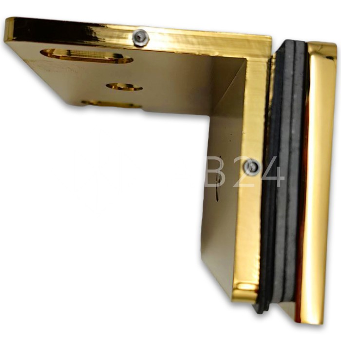 Коннектор для стекла Пегас FDK-131, стекло-стена 90°, 90х55 мм, латунь/золото