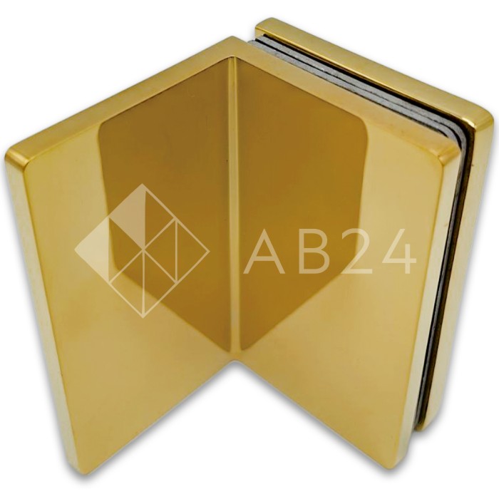 Коннектор для стекла Пегас FDK-131, стекло-стена 90°, 90х55 мм, латунь/золото