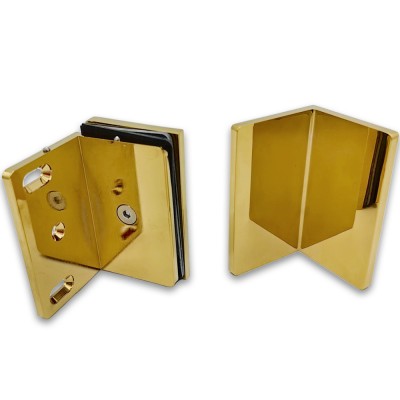 Коннектор для стекла Пегас FDK-131, стекло-стена 90°, 90х55 мм, латунь/золото