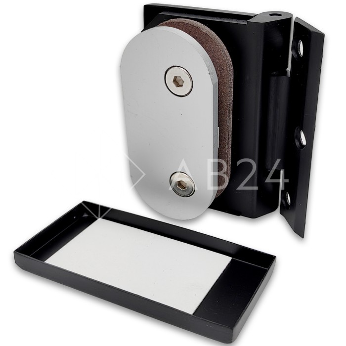 Петля FMP-14 для межкомнатной двери из стекла на коробку, алюминий/черный