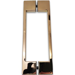 Ручка скоба FDR-90-DEF с дефектом 10х15х220х1.0 мм, нержавейка/розовое золото