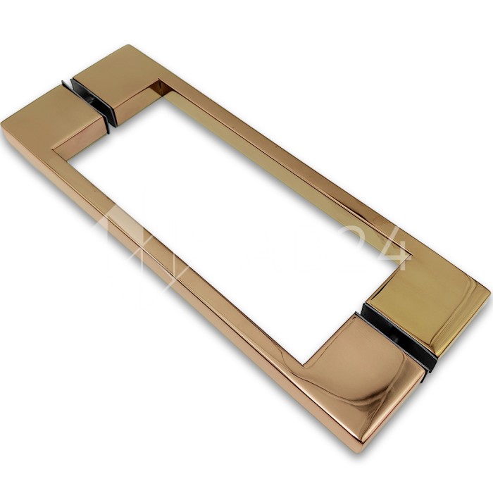 Ручка скоба FDR-90-DEF с дефектом 10х15х220х1.0 мм, нержавейка/розовое золото