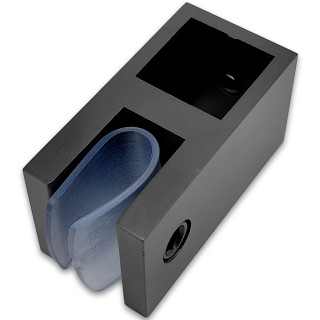 Держатель стекла FDC-58E сквозной 15х15 вертикальный ЭКОНОМ, нержавейка/оружейная сталь