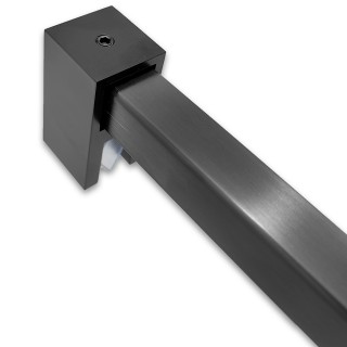 Держатель стекла FDC-58E сквозной 15х15 вертикальный ЭКОНОМ, нержавейка/оружейная сталь