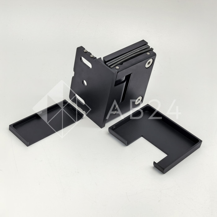 Петля Фурия FDP-240R стена-стекло 90° правая, с подъемным механизмом, латунь/черный