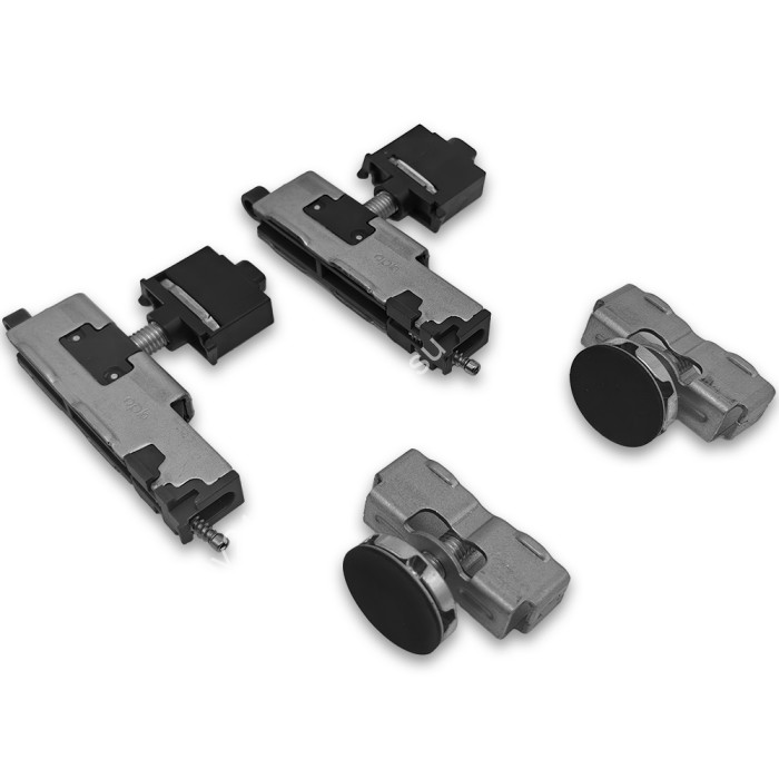 Набор креплений FDS-199S неподвижного стекла без крышки профиля для FDS-19 СИНХРО, алюминий/черный