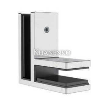 ПРЕМИУМ крепление FKK-205, 70х70х30 мм стекло-стекло 90°, нержавейка/матовый