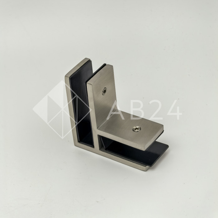 Крепление FKK-205, 70х70х30 мм стекло-стекло 90°, нержавейка/матовый