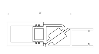 Уплотнитель FDPP-519.8 ПРЕМИУМ магнитный вставка в П-профиль, прозрачный, 2,5м, стекло 8 мм