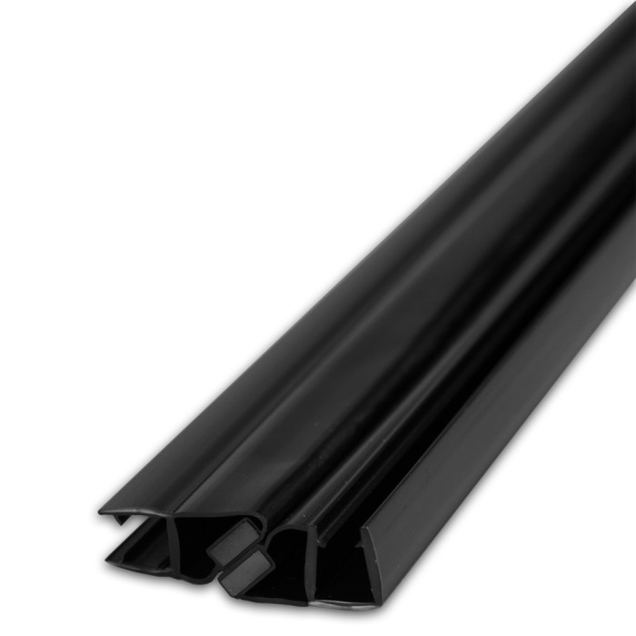 Уплотнитель магнитный 90° с дефектом, открывание внутрь, черный 2.5 м под стекло 8 мм FDPP-215.8