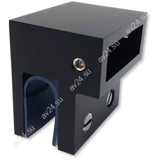 Держатель стекла FDC-33 торцевой 30х10 горизонтальный, нержавейка/черный