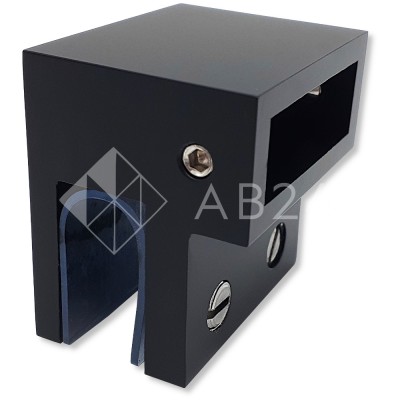 Держатель стекла FDC-33 торцевой 30х10 горизонтальный, нержавейка/черный