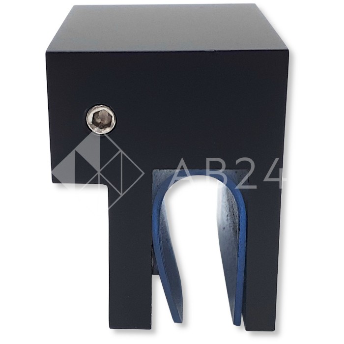 Держатель стекла FDC-33 торцевой 30х10 горизонтальный, нержавейка/черный