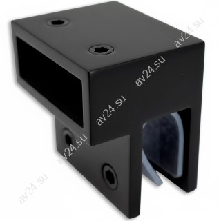 Держатель стекла FDC-33 торцевой 30х10 горизонтальный, нержавейка/черный