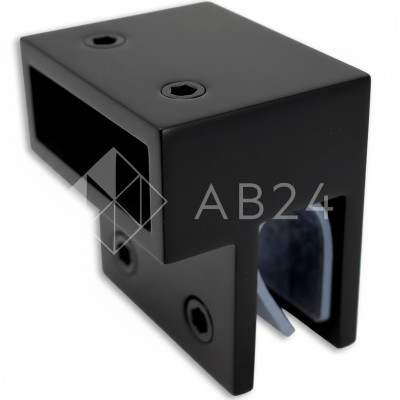 Держатель стекла FDC-33 торцевой 30х10 горизонтальный, нержавейка/черный