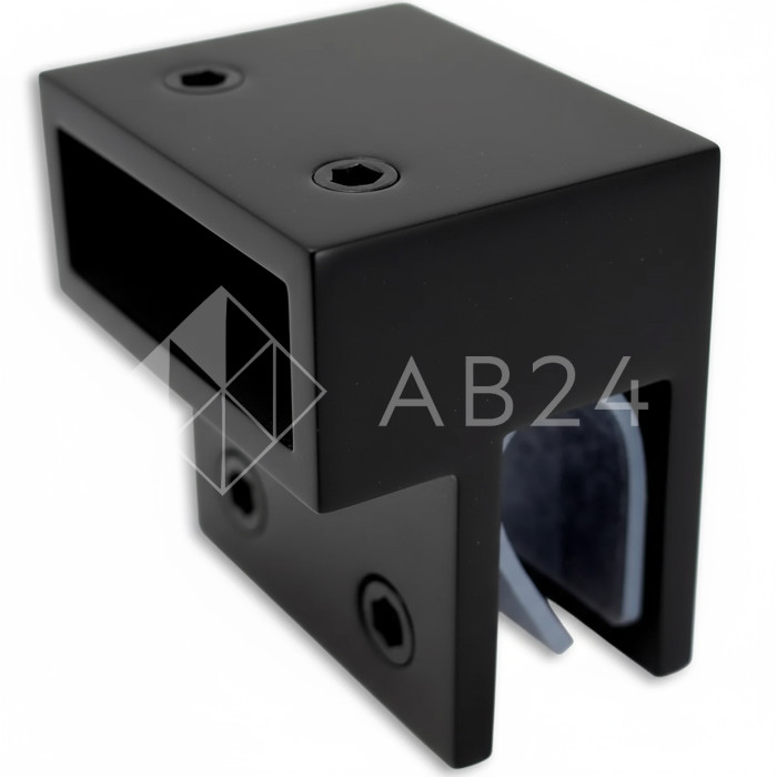 Держатель стекла FDC-33 торцевой 30х10 горизонтальный, нержавейка/черный