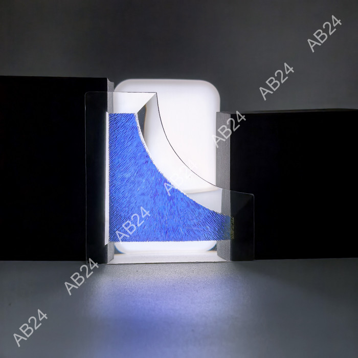 Бевелс AV225 дихроичный угловой 93 х 93 х 38 мм, синяя шиншилла