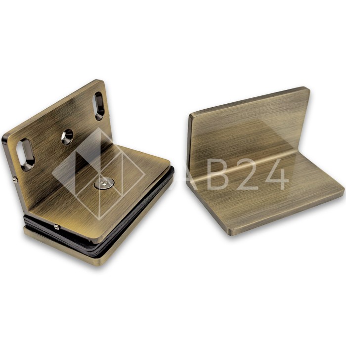 Коннектор для стекла Пегас FDK-131, стекло-стена 90°, 90х55 мм, латунь/бронза