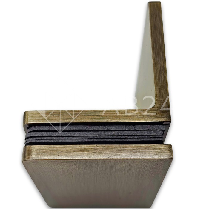 Коннектор для стекла Пегас FDK-131, стекло-стена 90°, 90х55 мм, латунь/бронза