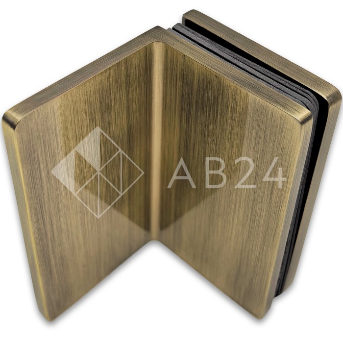 Коннектор для стекла Пегас FDK-131, стекло-стена 90°, 90х55 мм, латунь/бронза