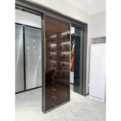 Комплект раздвижной системы DSK-180.4 AL/BL телескоп. на 3 двери (3Т+0) в проем высота 3 м, алюминий/черный