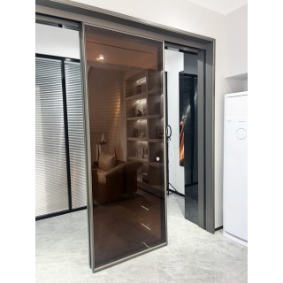 Комплект раздвижной системы DSK-180.4 AL/BL телескоп. на 3 двери (3Т+0) в проем высота 3 м, алюминий/черный