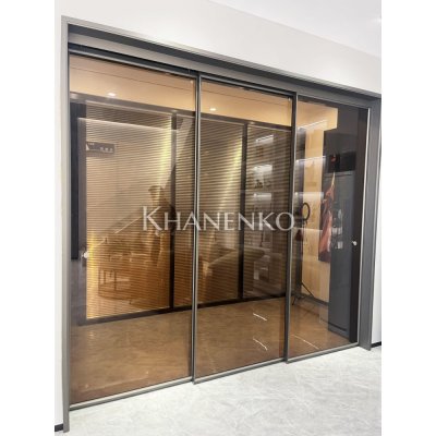 Комплект раздвижной системы DSK-180.4 телескоп. на 3 двери (3Т+0) в проем высота 3 м, черный